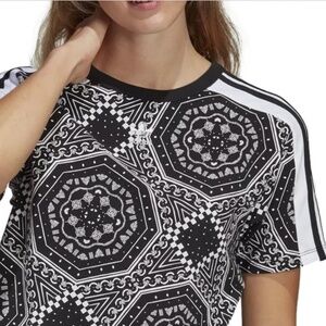 Adidas Full Length KALEIDOSCOPE Tee T-shirt All Over Print S Small M